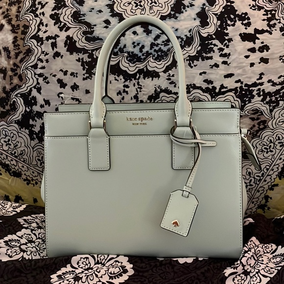 kate spade Handbags - NWT medium satchel, Kate Spade bag. Perfect condition crystal blue.